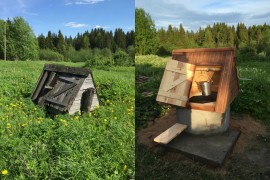 Чистка и ремонт колодца д. Плещевицы